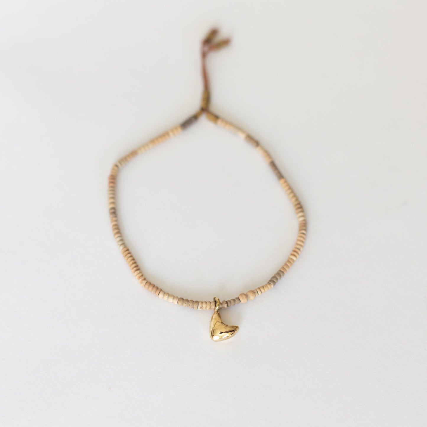 Mini Terracotta Heart Charm Bracelet