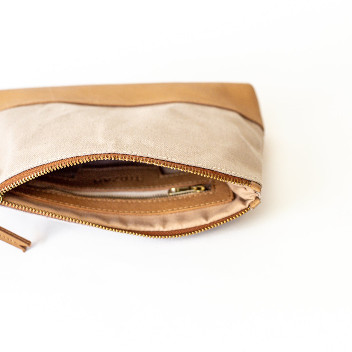 Canvas & Leather Zip Pouch