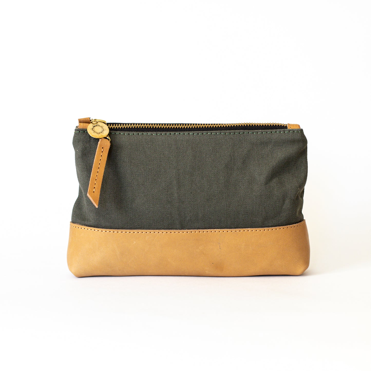 Canvas & Leather Zip Pouch